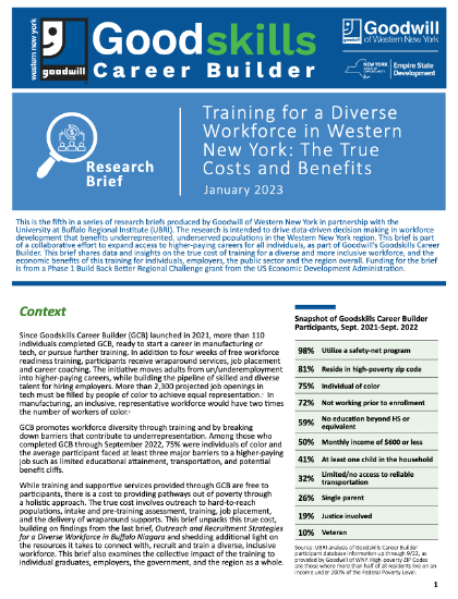 Training for a Diverse Workforce in Western New York: The True Costs and Benefits